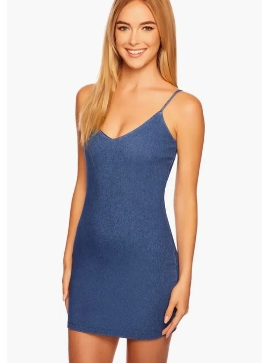 Susana Monaco Dresses & Skirts - Susana Monaco Denim Bodycon Mini Tank Dress Blue Size Medium NWT